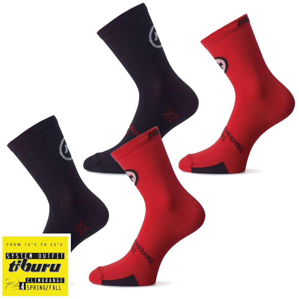 Arm / Benvarmere Assos TiburuSocks_Evo8 Sokker, Sort/Rød - Cykelstellet 3 Arm / Benvarmere Assos TiburuSocks_Evo8 Sokker, Sort/Rød - Cykelstellet
