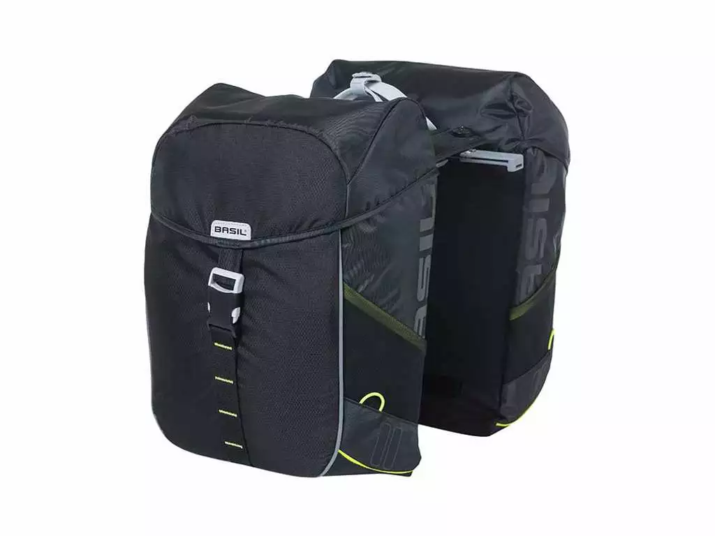 Cykeltasker Basil Miles MIK - Dobbelt Cykeltaske Til Bag - 34 Liter - Sort - Cykelstellet 3 Cykeltasker Basil Miles MIK - Dobbelt Cykeltaske Til Bag - 34 Liter - Sort - Cykelstellet