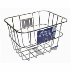 Cykelkurv Til Almindelig Cykel Bike Partner - Roskilde - Cykelkurv Til Front - Sølv Alu - Med Beslag - Cykelstellet