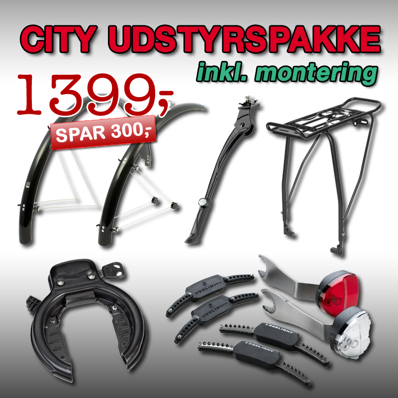 Udstyrspakker CITYBIKE Udstyrspakke 1 Inkl. Montering! - Cykelstellet 3 Udstyrspakker CITYBIKE Udstyrspakke 1 Inkl. Montering! - Cykelstellet