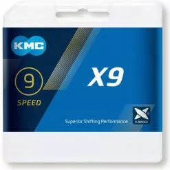 Cykelkæder KMC X9 9 Speed 114 Links Cykelkæde - Cykelstellet