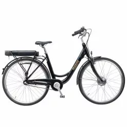 Dame Elcykel Mustang Shopper Electric 28" Elcykel Med 3 Gear - Black - Cykelstellet